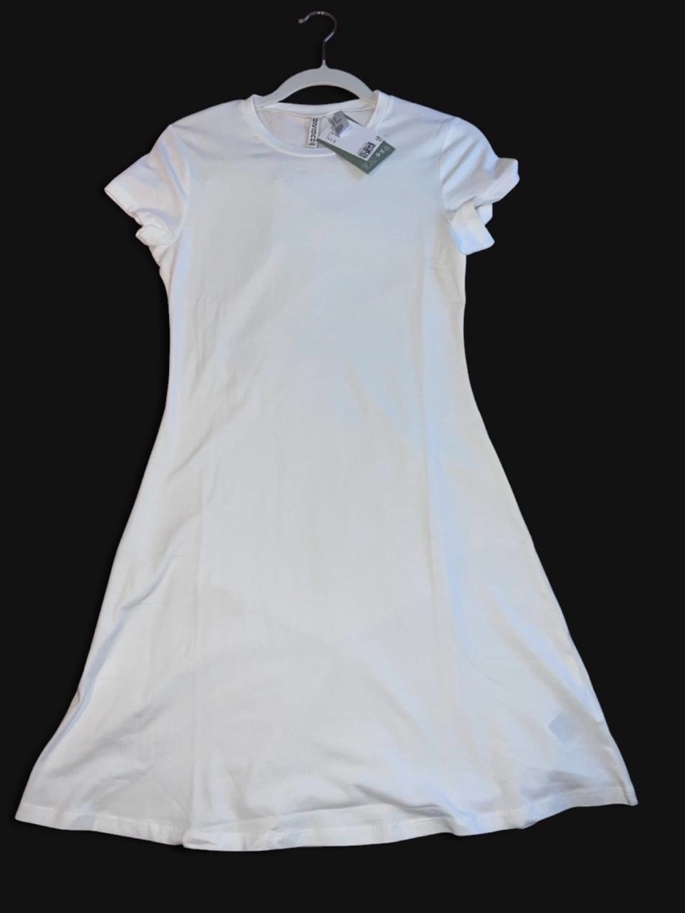 NWT H&M Divided White Short Sleeve Mini Flare Bodycon Dress